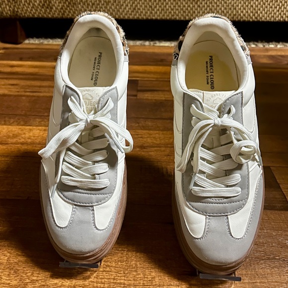 Project Cloud Memory Foam Insole ~ Women's Size 10 White/Leopard Print Sneakers - Picture 5 of 15